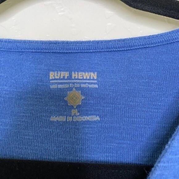 Ruff Hewn Blue Lace Up Long Sleeve Top Petite Large - Picture 5 of 8